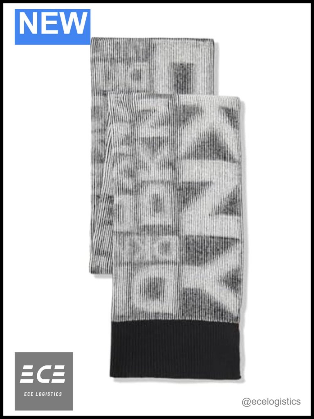 DKNY Intarsia Logo Soft Lightweight Fashion Scarf Fall Wardrobe Essential